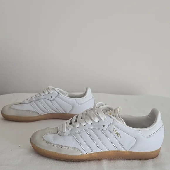 Adidas Samba White and Gum Sneakers - Picture 6 of 7